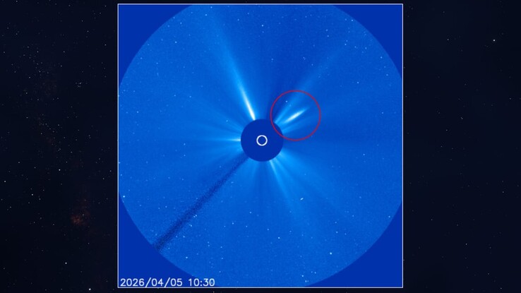 A C/2026 A1 üstökös maradványait ábrázoló kép (MAPS).