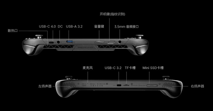 A OneXFly Apex nem OCuLink, hanem USB 4 csatlakozóval rendelkezik. (Kép forrása: One-Netbook)