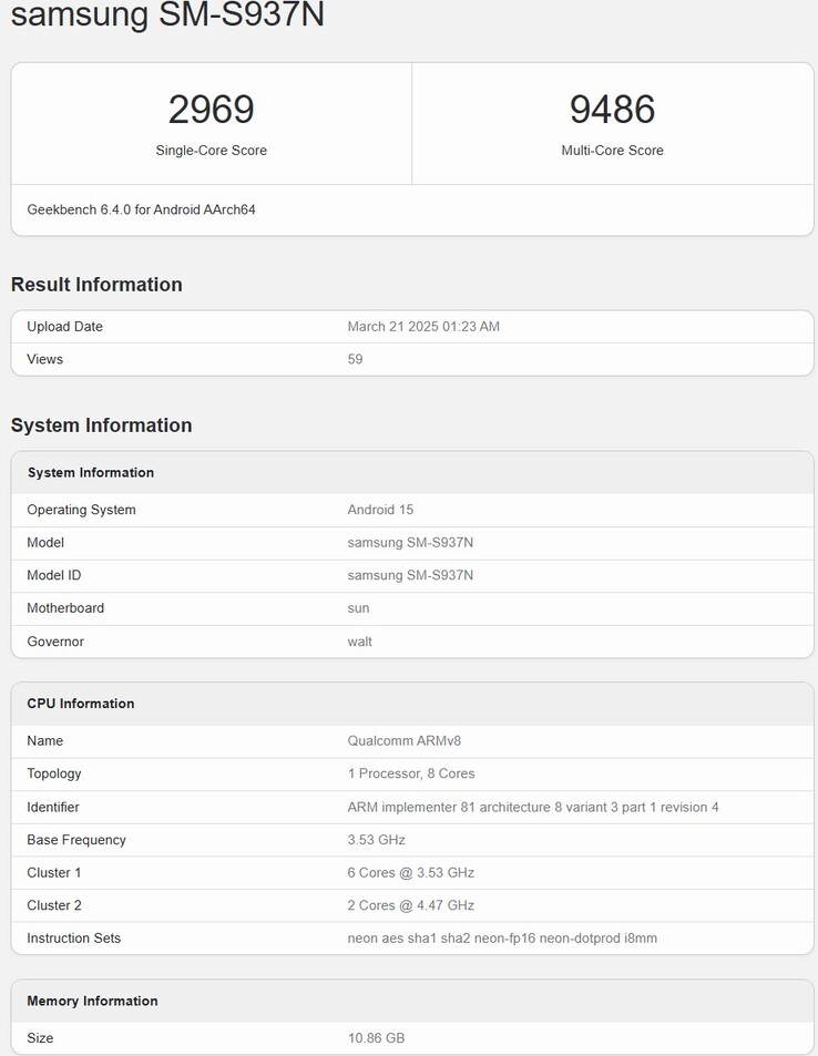 A Geekbench listázása, amely a reflektorfényben van (Kép forrása: Geekbench)
