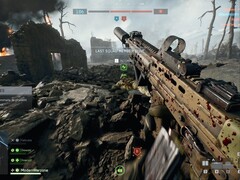 A Battlefield 6-ban a fegyvereket harc közben vérfröccsenés borítja. (Kép forrása: ModernWarzone on X)