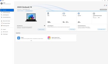 MyAsus kezdőképernyő