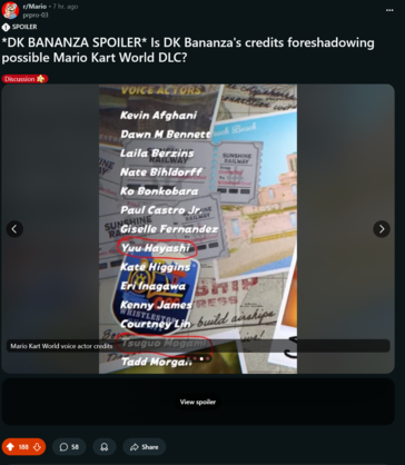 Mario Kart World kreditek (Kép forrása: screenshot, Mario subreddit)