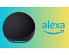 Az Amazon Echo promóciós képe mély gradiens háttérrel és az Alexa AI asszisztens logójával. (Kép forrása: Amazon)