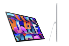Az ultravékony monitor a Mac gesztusok és a WACOM integrált támogatása mellett egy levehető állványt is tartalmaz (Kép forrása: JGF)