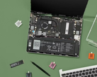 A Framework Laptop 13 promóciós fotója, amely a belső részeit mutatja be