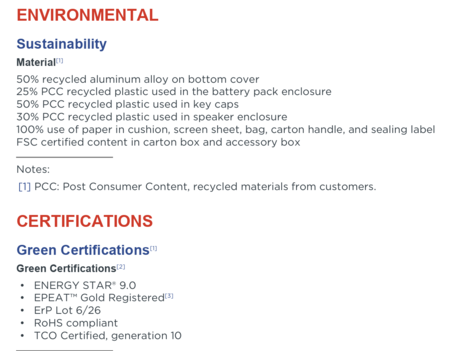 ThinkBook 16p G6 IRX fenntarthatóság (Forrás: Lenovo)