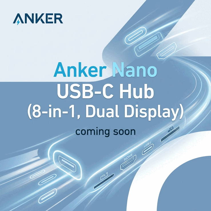 Az Anker Nano USB-C Hub (8 az 1-ben, kettős kijelző) teaser képe