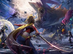 Dissidia Duellum Final Fantasy kulcsrajz, melyben több Final Fantasy charactacter is szerepel.