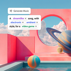 Az Adobe Firefly: Generate Music segítségével gyorsan és egyszerűen készíthet eredeti, kereskedelmi felhasználásra engedélyezett zeneszámokat