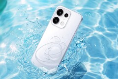 Az Oppo Reno16 Pro feltűnően díszített hátlappal rendelkezik.