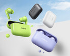 A Realme Buds T200 Kínában 18 dollár körüli áron lesz kapható. A képen a vezeték nélküli fülhallgatók színválasztékai. (Kép forrása: Realme)