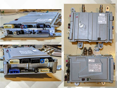 Tesla AI4 vs HW3 (alul) számítógép.