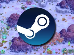 A Steam logóját és az éppen akciós Iron Marines játékot ábrázoló kép.