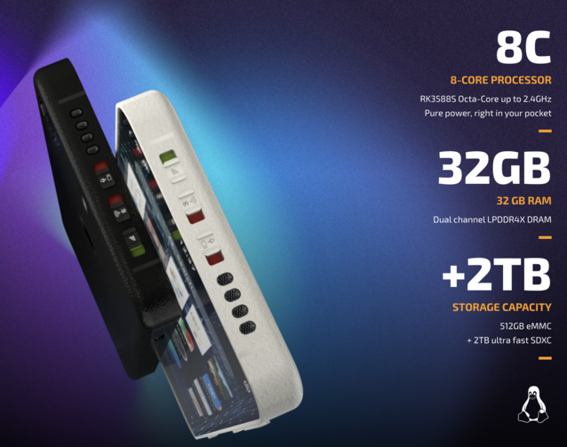 A NEXX hardveres kapcsolókkal rendelkezik a rádiók és az USB portok számára, de a CPU valószínűleg nem fog versenyezni a modern okostelefonokkal (Kép forrása: Liberux)