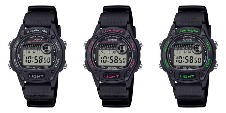 Balról jobbra: Casio W220H-1AV, W220H-1A2V és W220H-1A3V. (Kép forrása: Casio)