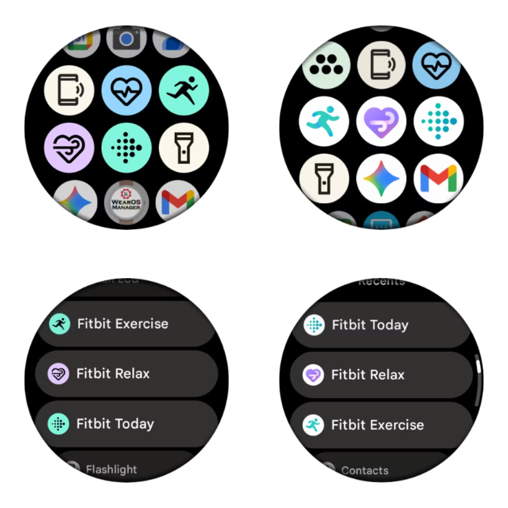A régi (balra) és az új (jobbra) Fitbit alkalmazás ikonjai a WearOS-hez. (Kép forrása: Android Police, szerkesztve)