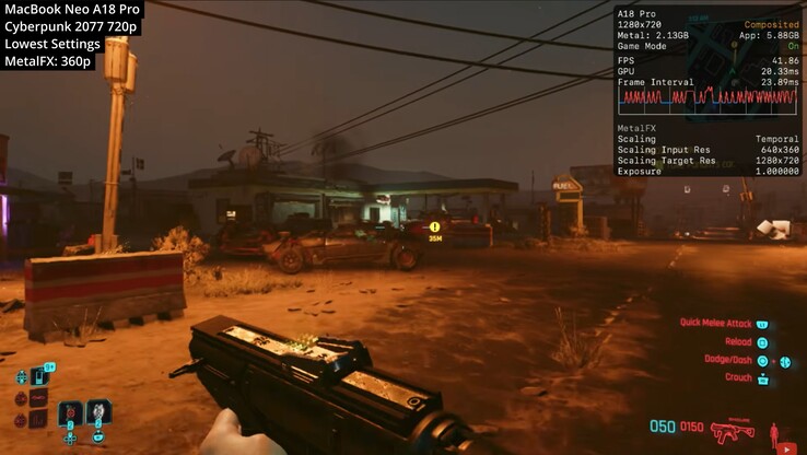 Cyberpunk 2077 fut a Apple MacBook Neo-n.