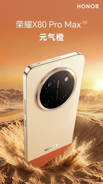 Honor X80 Pro Max élénk narancssárga színben.