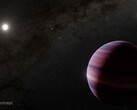 Az Alpha Centauri A körül keringő óriásbolygó koncepcionális képe (A kép forrása: NASA, ESA, CSA, STScI, és R. Hurt; kivágva)
