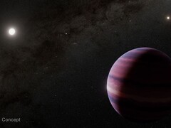 Az Alpha Centauri A körül keringő óriásbolygó koncepcionális képe (A kép forrása: NASA, ESA, CSA, STScI, és R. Hurt; kivágva)