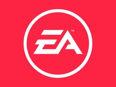 Az EA logó képe piros háttérrel. (Kép forrása: Electronic Arts)