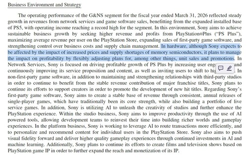 A Sony pénzügyi beszámolója, amelyben részletesen ismertetik a konzolértékesítési stratégiát