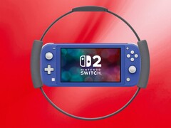 A Switch 2 Lite modellje a Ring Fit vezérlővel körülvéve
