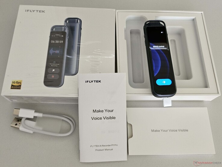 A P1 Pro AI Recorder szerény, de praktikus kiegészítőkészlettel érkezik.