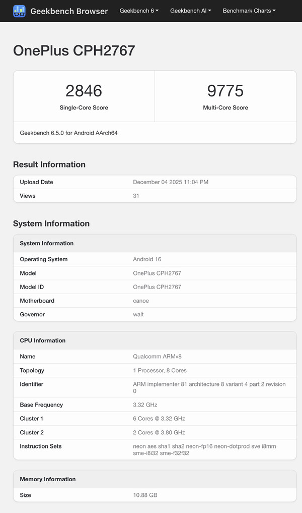 (Kép forrása: Geekbench)
