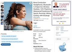 Tariff Lens Chrome Extension akcióban (Kép forrása: Self)