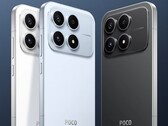 A kompakt Poco X8s fehér, fekete és kék színben