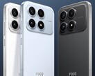 A kompakt Poco X8s fehér, fekete és kék színben