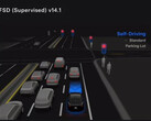 Tesla FSD 14 parkolás kiválasztásának vizuális megjelenítése. (Kép forrása: Tesla)
