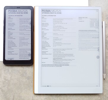 Boox Palma 2 Pro (L) vs Boox Go 10.3 (Gen II) Lumi közvetlen napfényben.