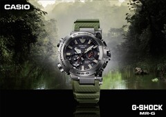 A Casio G-Shock MR-G BF1000RG-3AJR (a képen) olajzöld katonai színpalettával rendelkezik. (Kép forrása: Great G-Shock World)