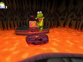 Croc Legend of the Gobbos screenshot, melyen Croc átugrik a láva fölött