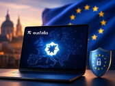 Egy laptop az európai mesterséges intelligencia-szolgáltató Eustella segítségével