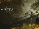 A Mistfall Hunter kulcsfontosságú illusztrációja, amely a Gyldenmist sötét fantasy világát ábrázolja.