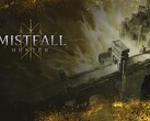 A Mistfall Hunter kulcsfontosságú illusztrációja, amely a Gyldenmist sötét fantasy világát ábrázolja.
