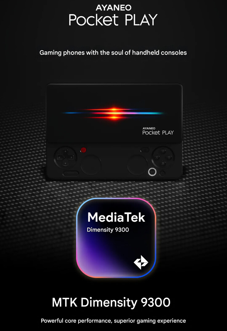 A SoC felfedik bejelentése a Pocket Play (Kép forrása: Ayaneo - machine translated)