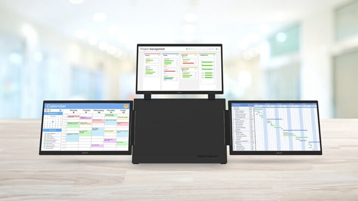 Az Acer PD163Q-P3 háromképernyős hordozható monitor VESA-kompatibilis is.