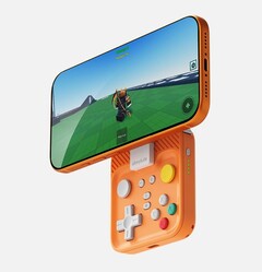 Az Abxylute M4 felpattintható játékvezérlő mágnesesen csatlakozik a Apple MagSafe-kompatibilis telefonokhoz. (Kép forrása: Abxylute)