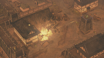 Egy harcot ábrázoló kép a Shadow Tactics: Blades of the Shogun játékból.