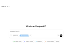 A ChatGPT ingyenes csomagjában lévők mostantól havonta ötször végezhetnek &quot;mélyreható kutatást&quot;. (Kép forrása: OpenAI)