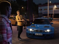 Pillanatkép a Clutch reve traileréből, amely a módosított BMW versenyautót mutatja.