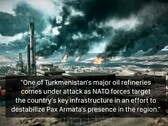 Türkmenisztán olajfinomítói egy Battlefield-játékból. (Kép forrása: temporyal az X-en)