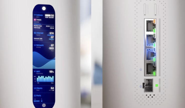 A router kijelzővel és számos porttal rendelkezik (Kép forrása: Ubiquiti Networks)