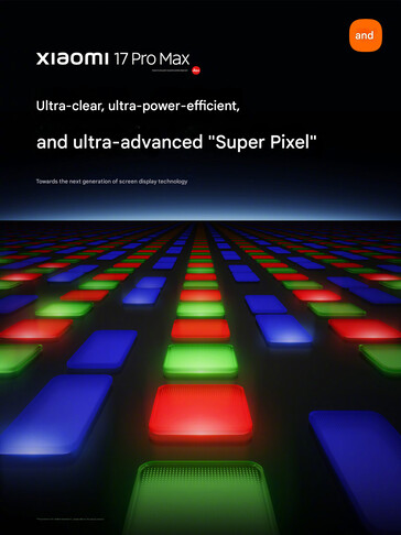 A Xiaomi 17 Pro Max Super Pixel kijelzője (Kép forrása: Xiaomi - gépi fordítás)