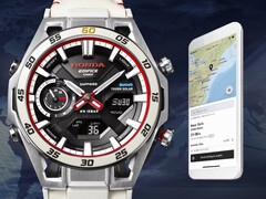 A Casio ECB-2300HR-1A órája (a képen) egy különleges kiadású modell, amelyet a Hondával közösen terveztek. (Kép forrása: Casio)