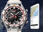 A Casio ECB-2300HR-1A órája (a képen) egy különleges kiadású modell, amelyet a Hondával közösen terveztek. (Kép forrása: Casio)